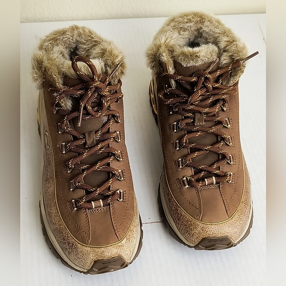 Skechers Sport Premium Tan Brown Fur-Lined Hiking Boots Women's Size 8.5 - Picture 5 of 13
